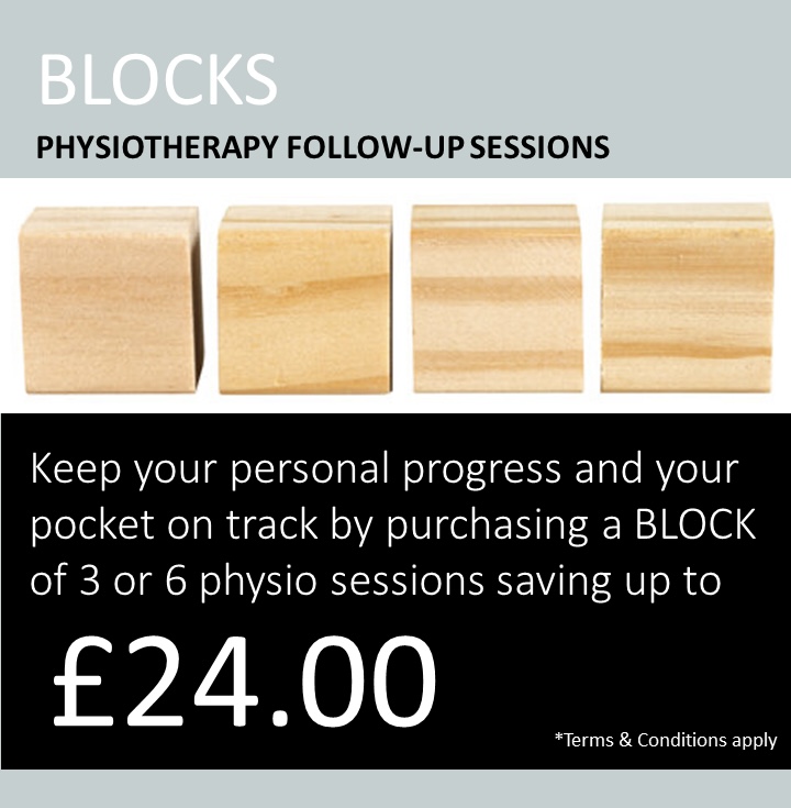 Save up to £24 on Physiotherapy Follow-up Sessions by booking blocks